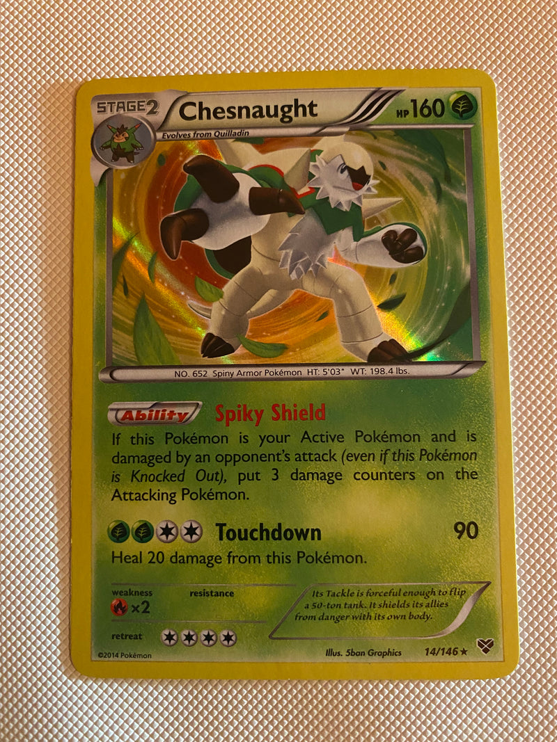 Chesnaught XY 14/146  Holo Rare Pokemon Card Near Mint