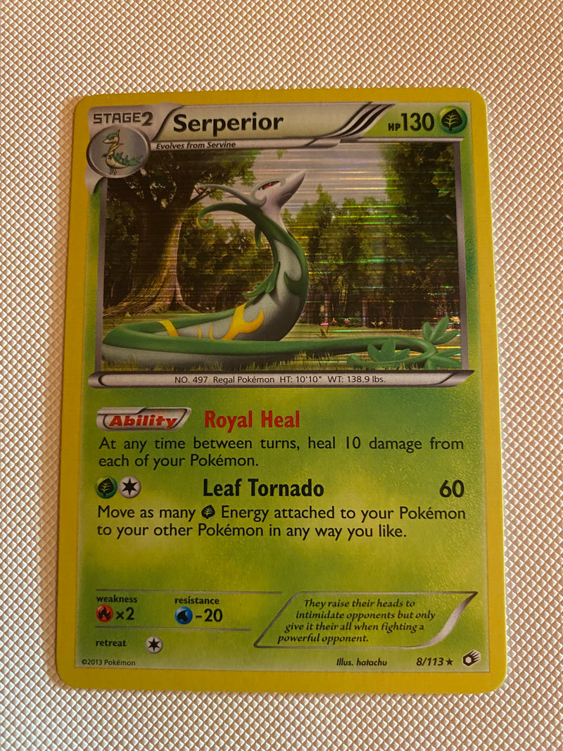 Serperior 8/113 Holo Rare Legendary Treasures Pokemon Card Near Mint