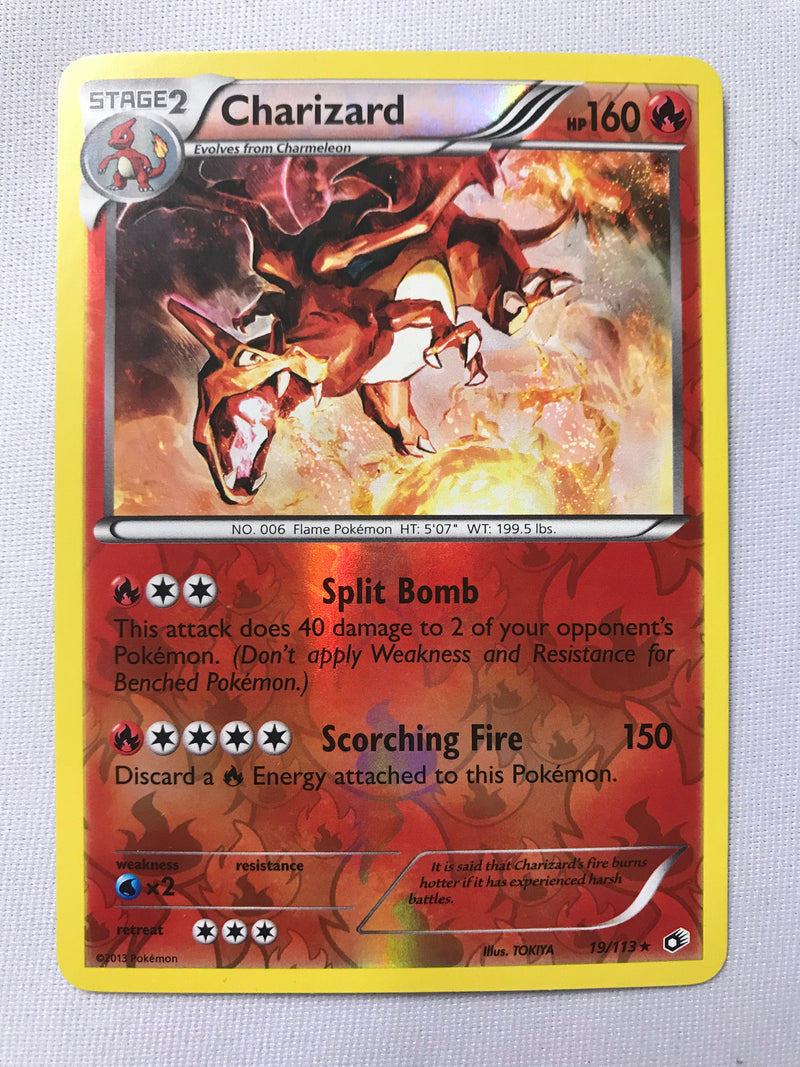 Charizard 19/113 Legendary Treasures Reverse Holo Rare Pokemon Card Near Mint