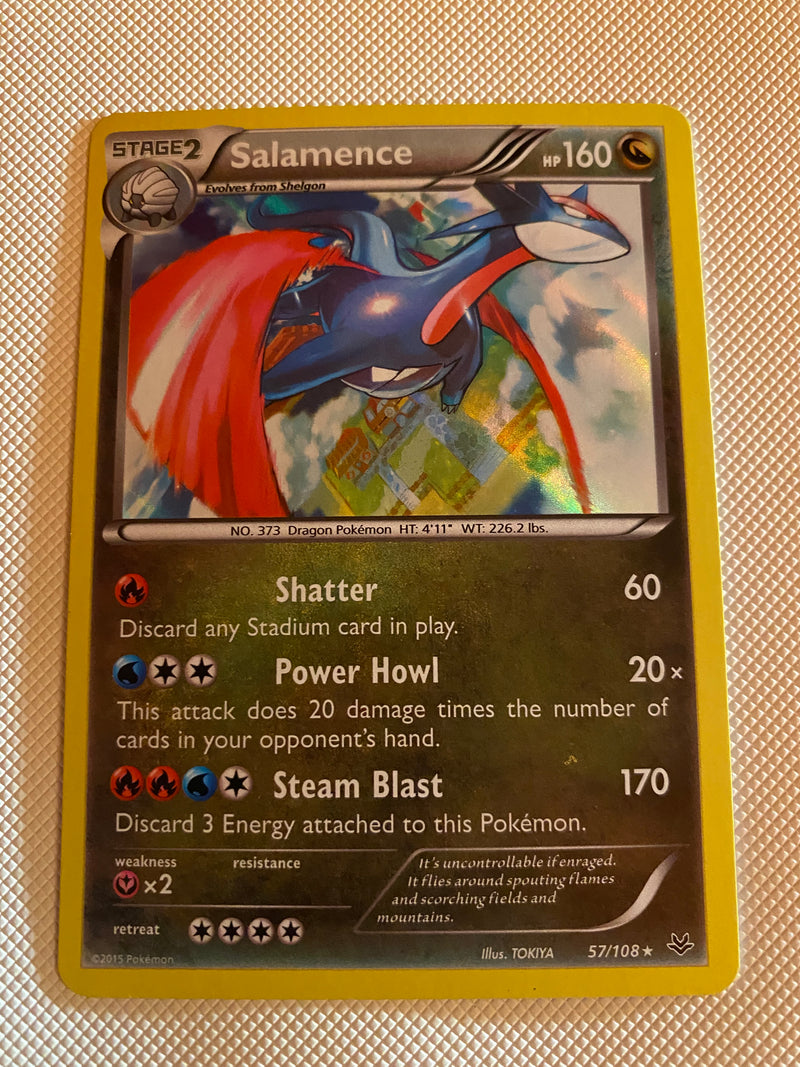 Salamence 57/108 Holo Rare Roaring Skies Pokemon Card Near Mint