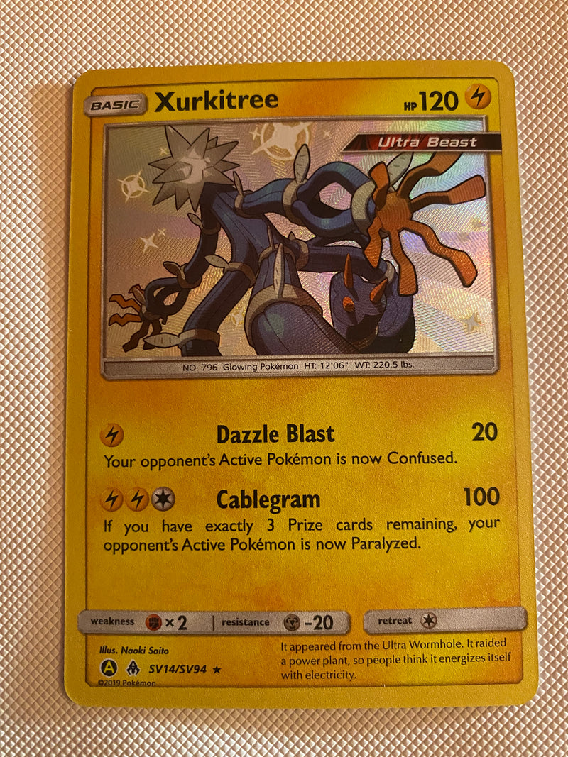 Xurkitree SV14/SV94 Shiny Rare Hidden Fates Holo Rare Near Mint