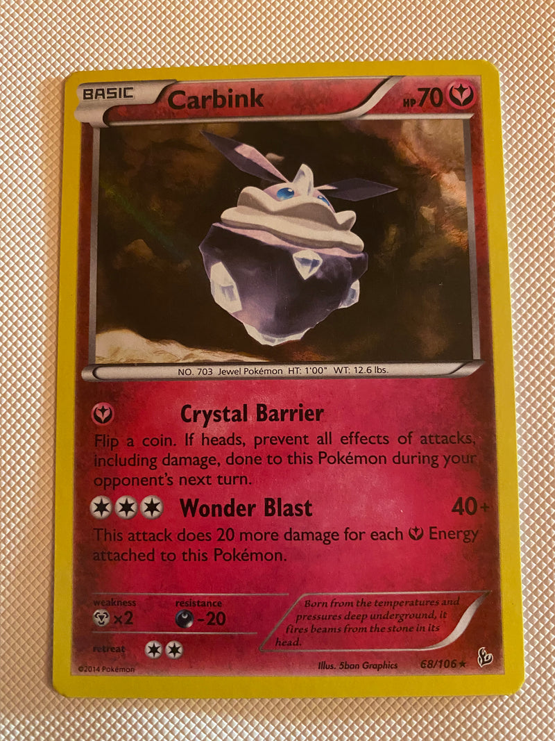 Carbink  68/106 Holo Rare Pokemon Card Naer Mint