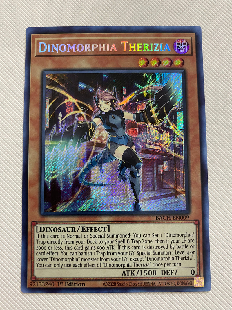 Yugioh  Dinomorphia Therizia  BACH-EN009 Battle of Chaos 1st Edition Near Mint