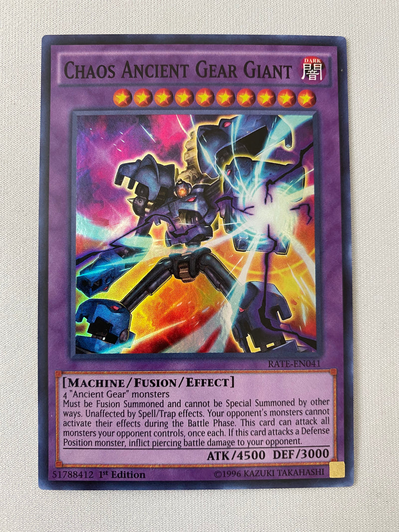 chaos ancient gear giant Yugioh Chaos Ancient Gear Giant RATE-EN041 Super Rare 1st Edition Near