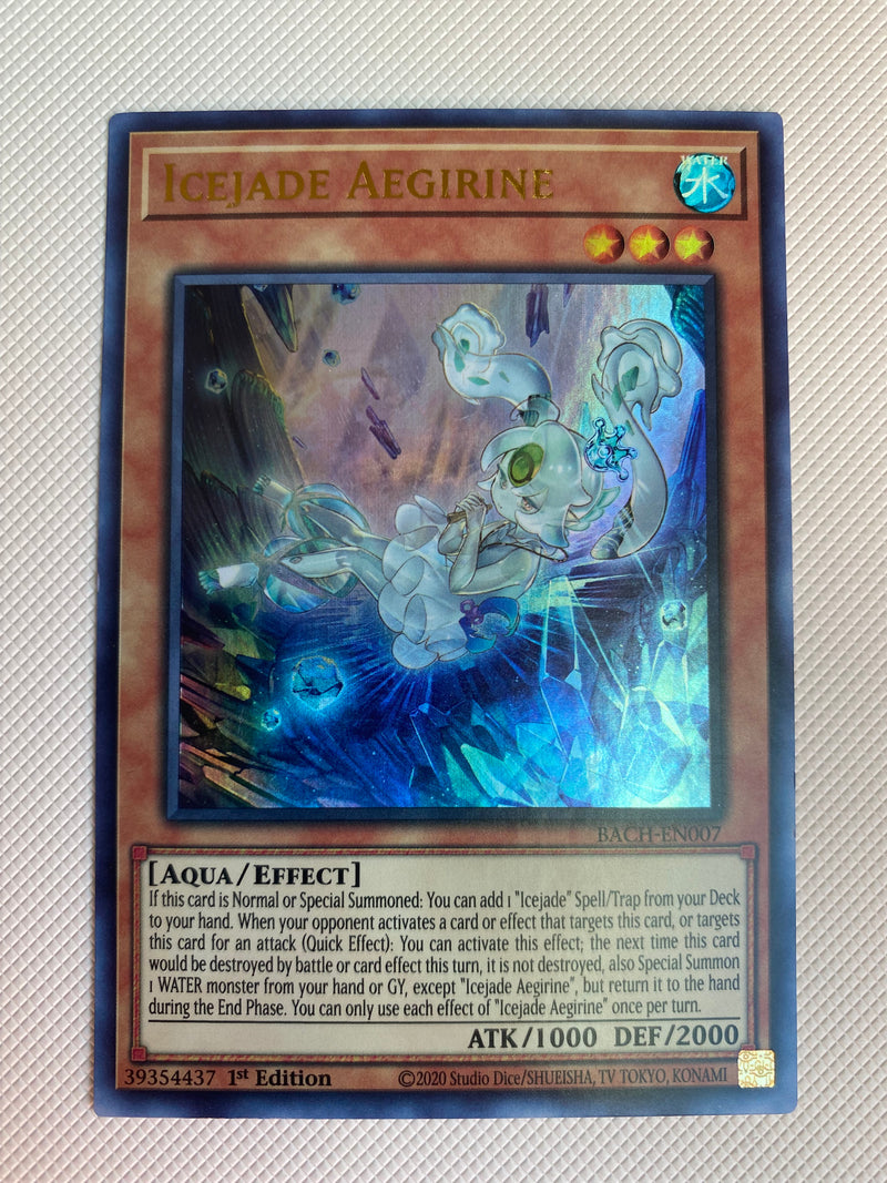 Yugioh Icejade Aegirine BACH-EN007 1st Edition Ultra Rare Near Mint Yugioh Icejade Aegirine BACH-EN007 1st Edition Ultra Rare Near Mint