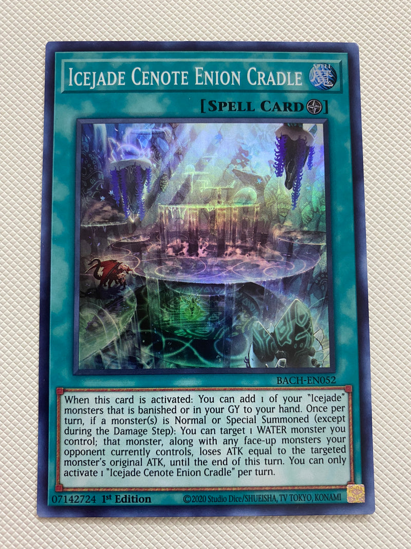 Yugioh Icejade Cenote Enion Cradle  BACH-EN052 Super Rare 1st Edition Naer Mint