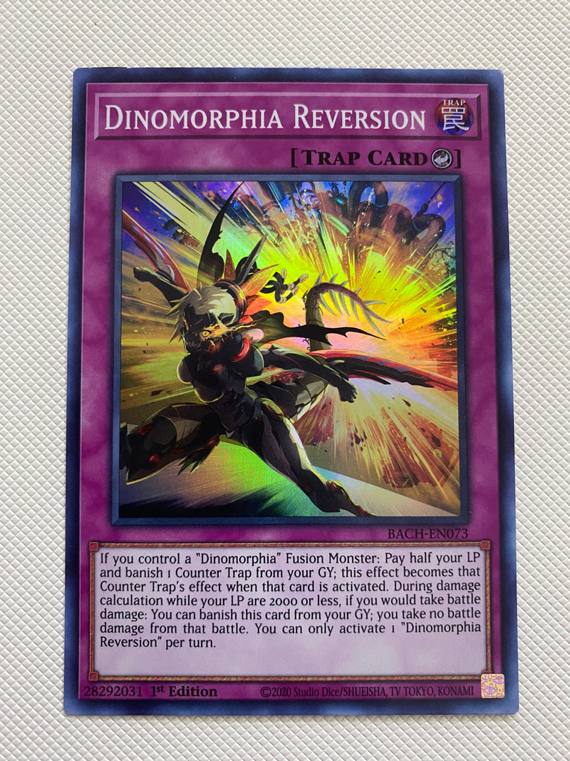 Yugioh Dinomorphia Reversion  BACH-EN073 Super Rare 1st Edition Naer Mint