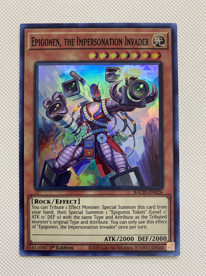 Yugioh Epigonen the Impersonation Invader BACH-EN026 1st Edition Super Rare NM