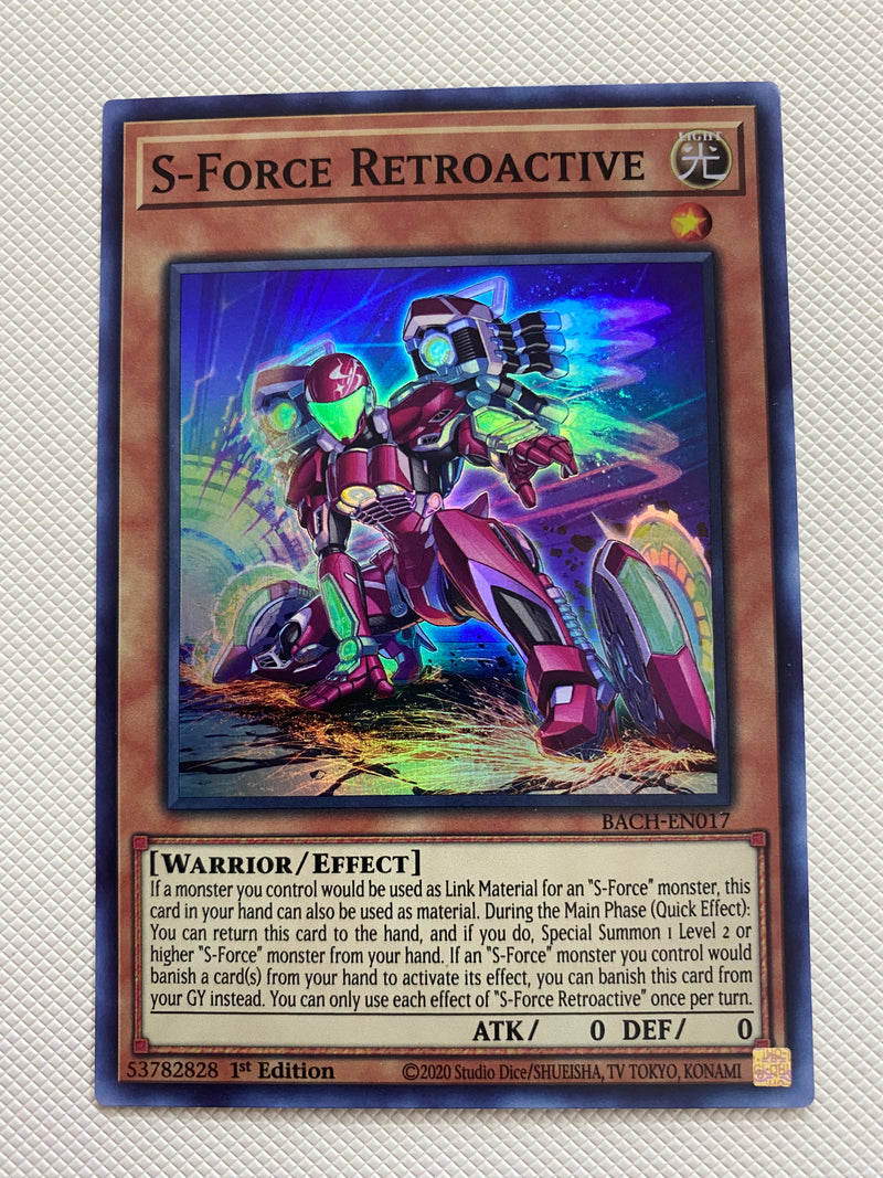 Yugioh S-Force Retroactive  BACH-EN017 Super Rare  1st Edition Naer Mint