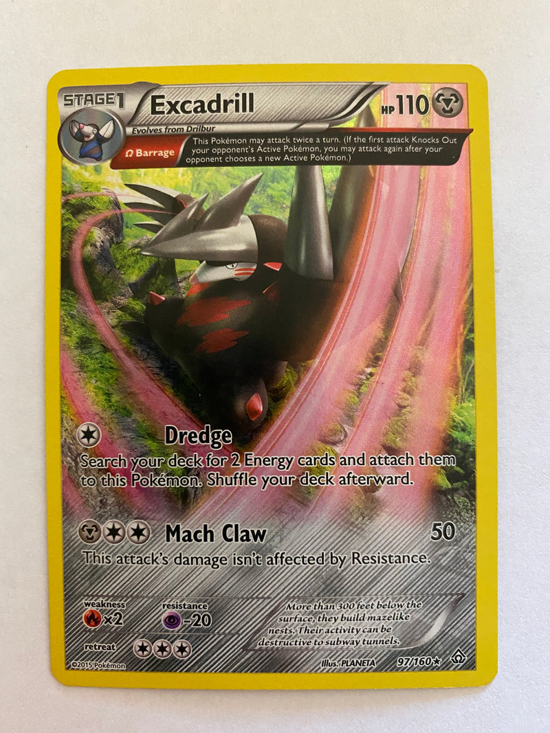 Excadrill 97/160 Pokemon Card Holo Rare Near Mint
