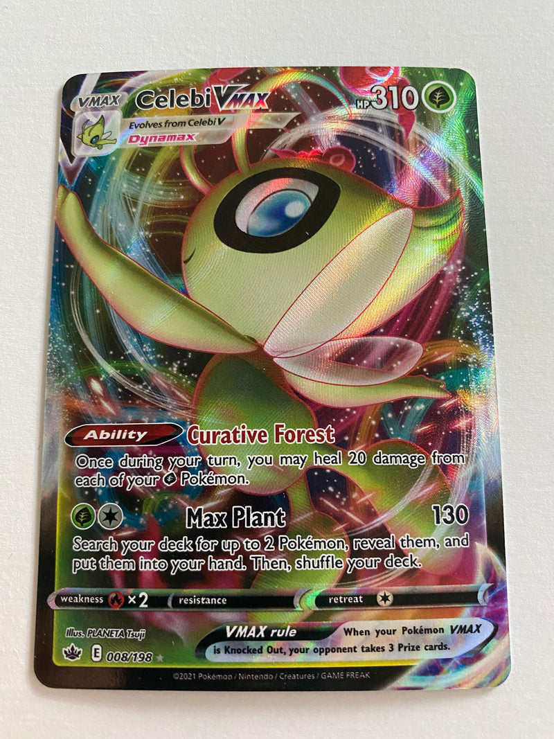 Celebi VMAX 008/198 Chilling Reign Full Art Ultra Rare Pokemon Card Ne Celebi VMAX 008/198 Chilling Reign Full Art Ultra Rare Pokemon Card Ne
