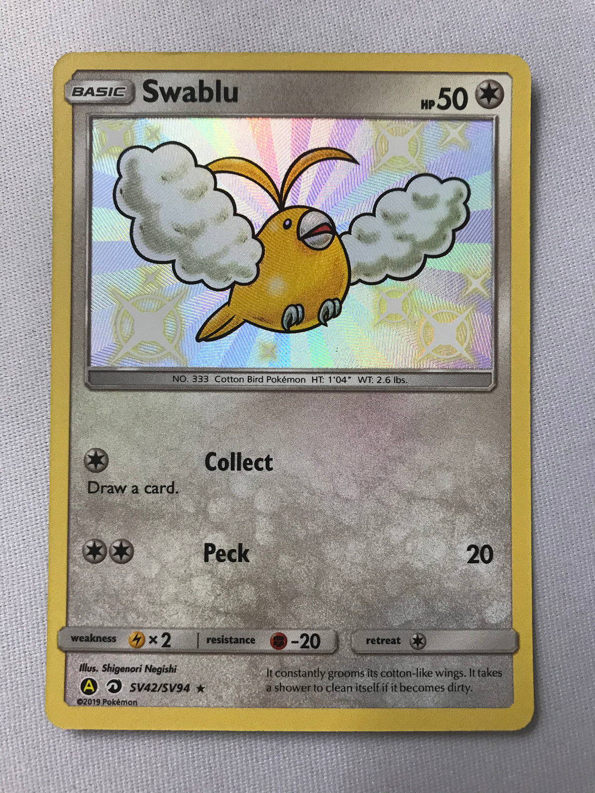 pokemon swablu card Shiny SV42/SV94 Hidden Fates Holo Rare Near Mint If tails Design - Choose one:PM FIN Clive/Ifrit DS Pokémon TCG: Pokémon Day rograkh
