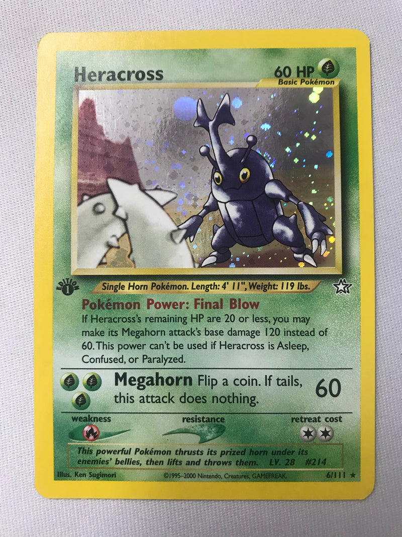 Heracross 6/111 1st Edition Holo Rare Neo Genesis Pokemon Card Mint/Near Mint