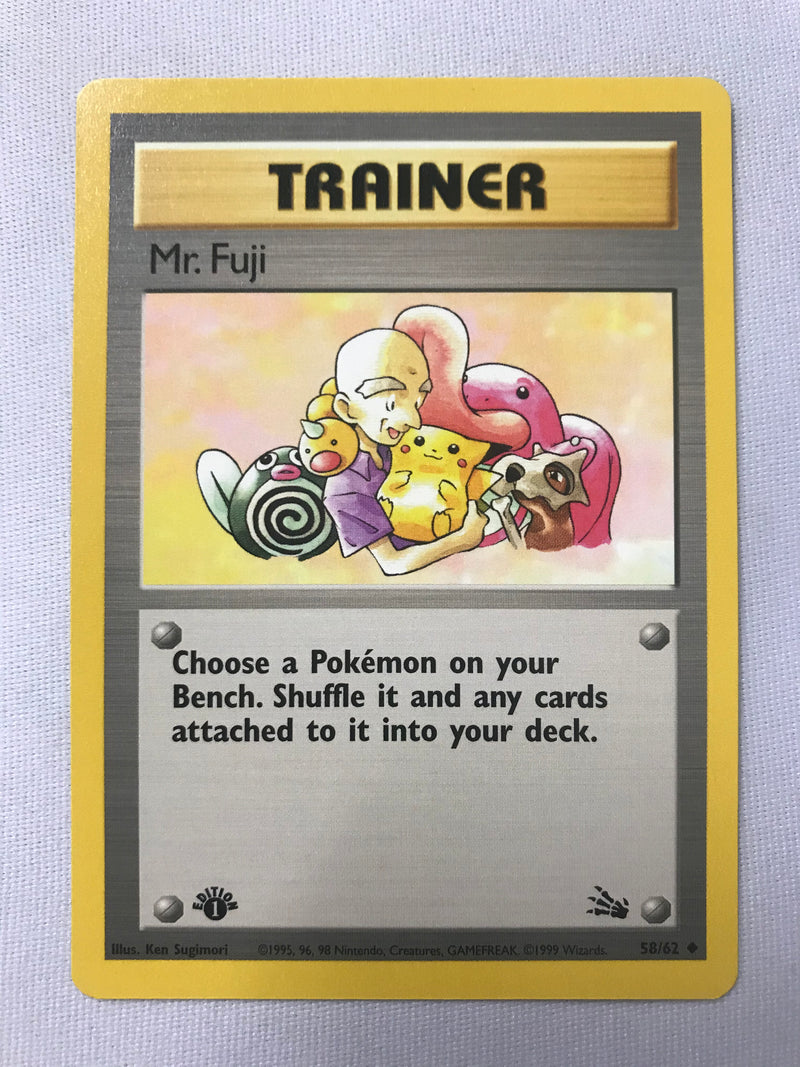 Mr. Fuji 58/62 Uncommon 1st Edition Fossil Set Pokemon Card Near Mint