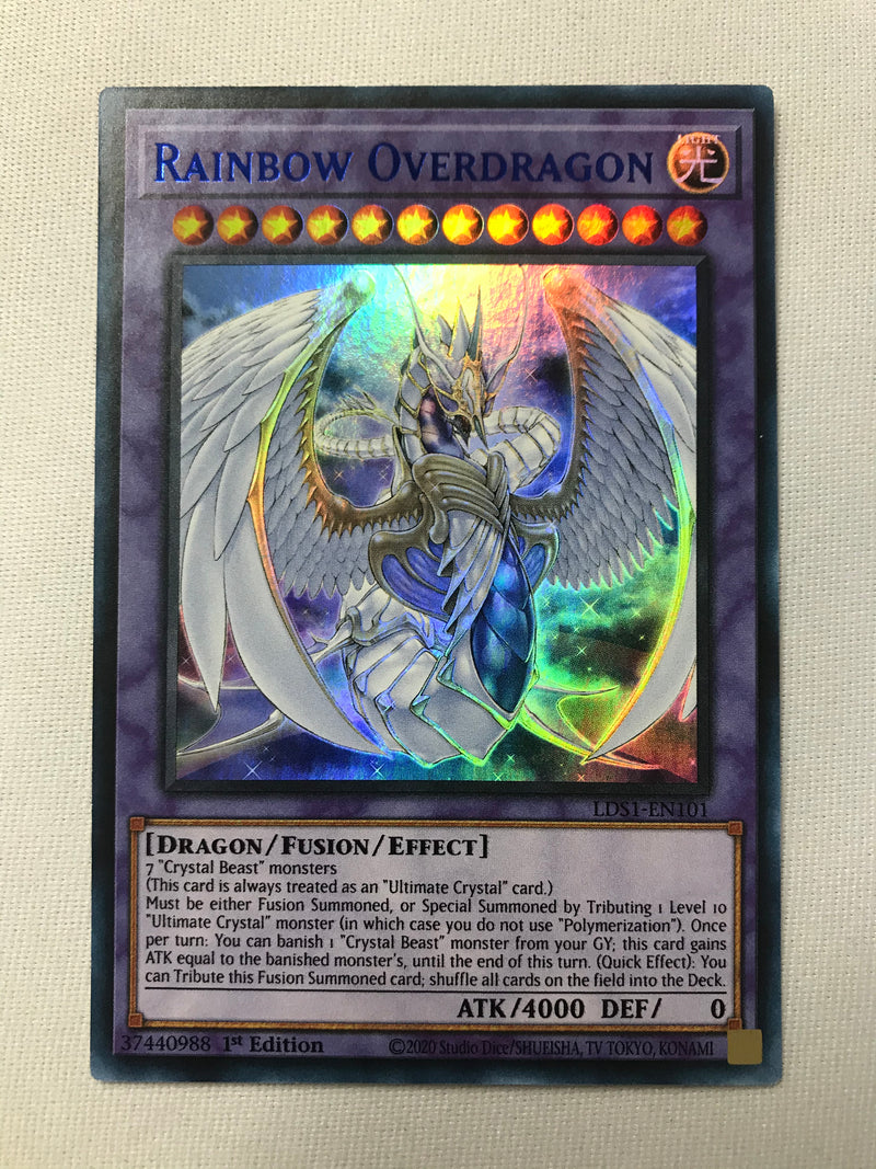Yugioh Rainbow Overdragon Blue LDS1-EN101 Ultra Rare 1st Edition Near Mint