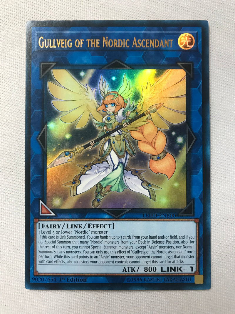 Yugioh Gullveig of the Nordic Ascendant LEHD-ENB00 Ultra Rare 1st Edition Near Mint