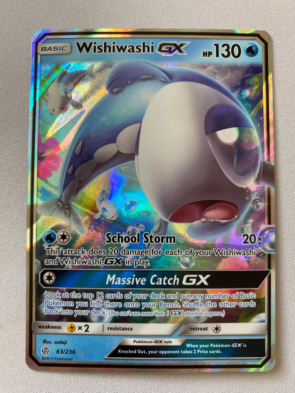 wishiwashi pokemon card gx Wishiwashi GX 63/236 Holo Rare Pokemon Card Near Mint