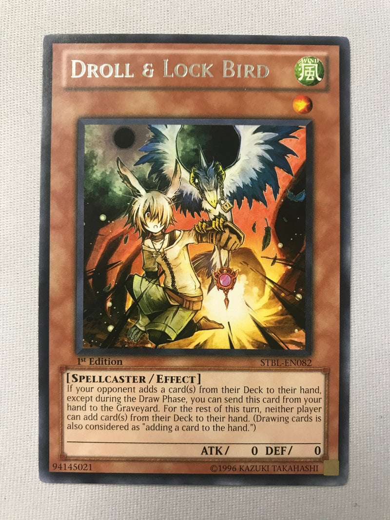 Yugioh Droll & Lock Bird STBL-EN082 Rare 1st Edition Near Mint