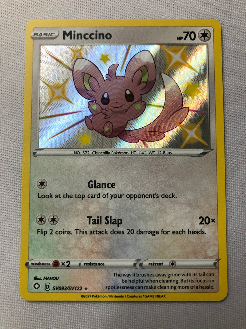 Minccino SV093/SV122 Shiny Holo Rare Pokemon Card Near Mint
