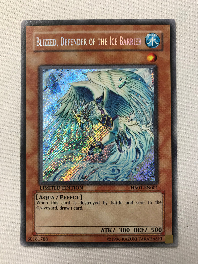 Yugioh Blizzed, Defender of the Ice Barrier HA01-EN001 Secret Rare Limited Edition NM