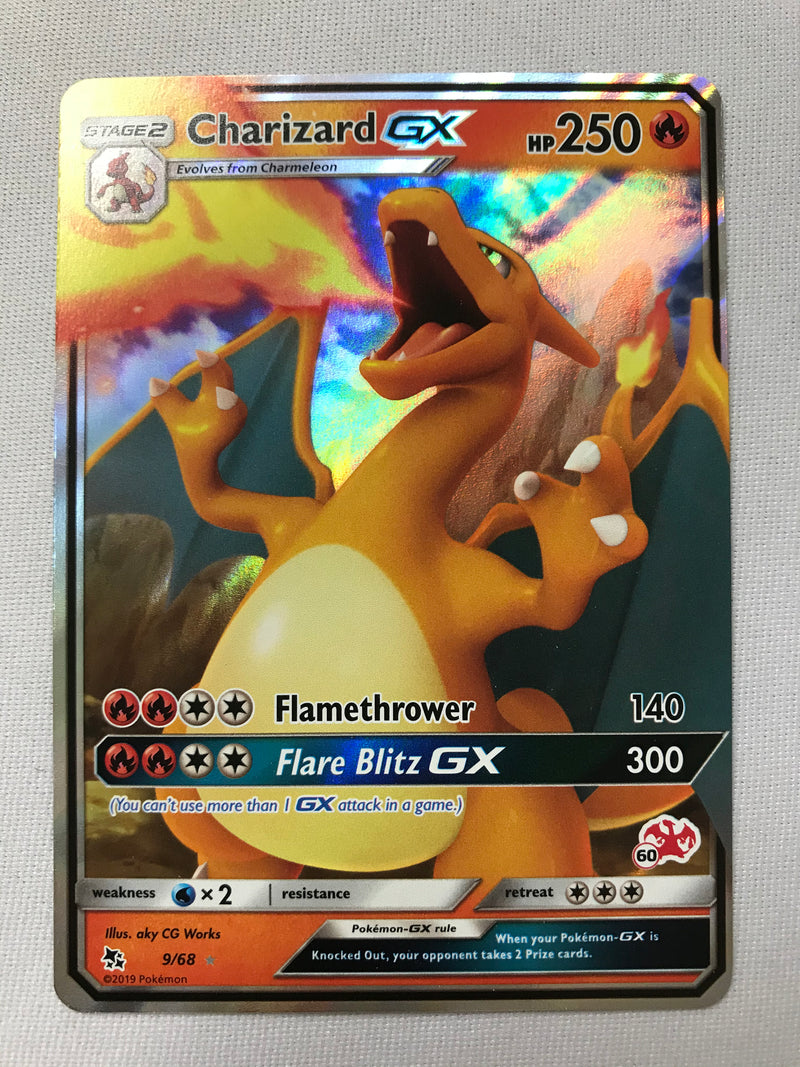 Charizard GX 9/68 Battle Academy Ultra Rare Stamped Pokemon Card Near