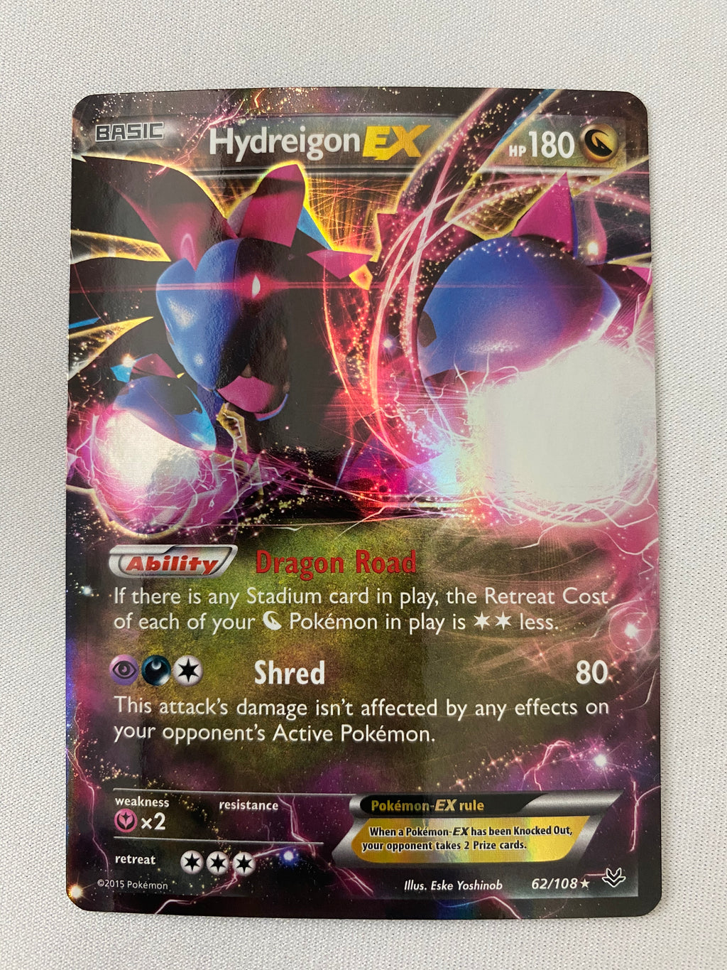 Hydreigon EX 62/108 Ultra Rare Pokemon Card Near Mint