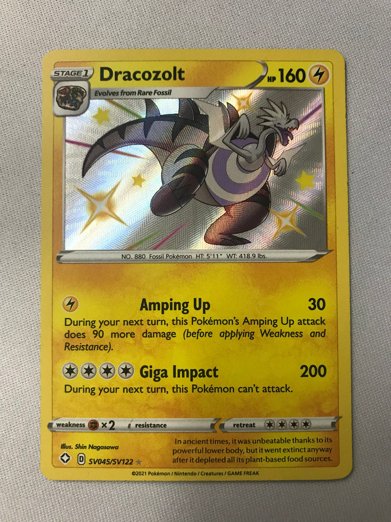 Dracozolt SV045/SV122 Shiny Holo Rare Pokemon Card Near Mint