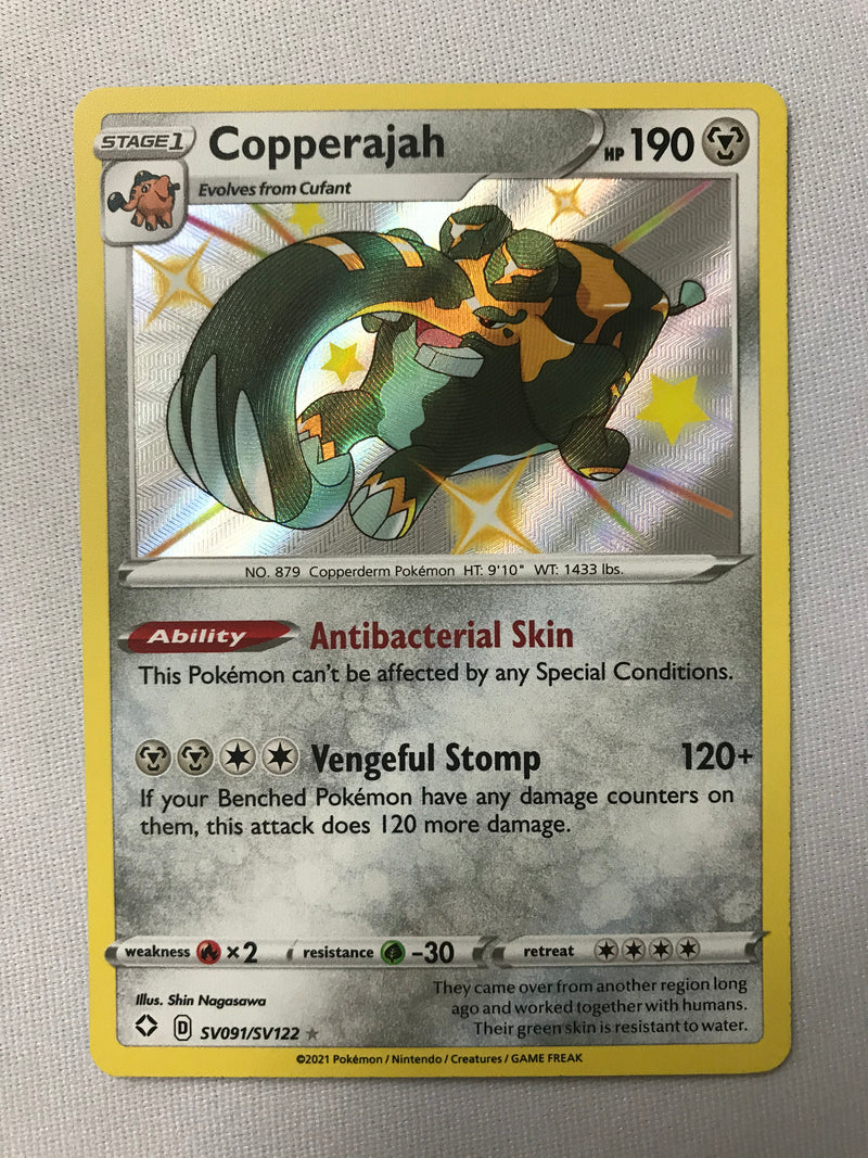 Shiny Copperajah SV091/SV122 Shining Fates Holo Rare Pokemon Card Near Mint