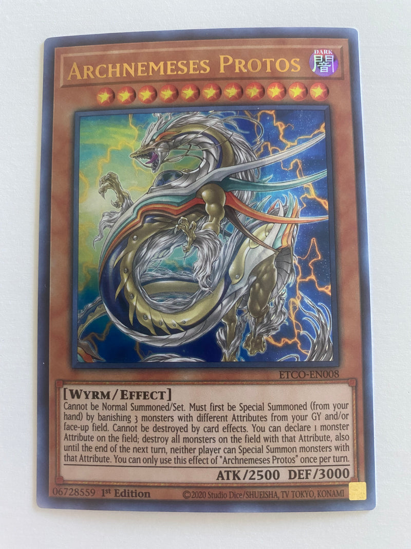 Yugioh Archnemeses Protos ETCO-EN008 Ultra Rare 1st Edition Near Mint Yugioh Archnemeses Protos ETCO-EN008 Ultra Rare 1st Edition Near Mint