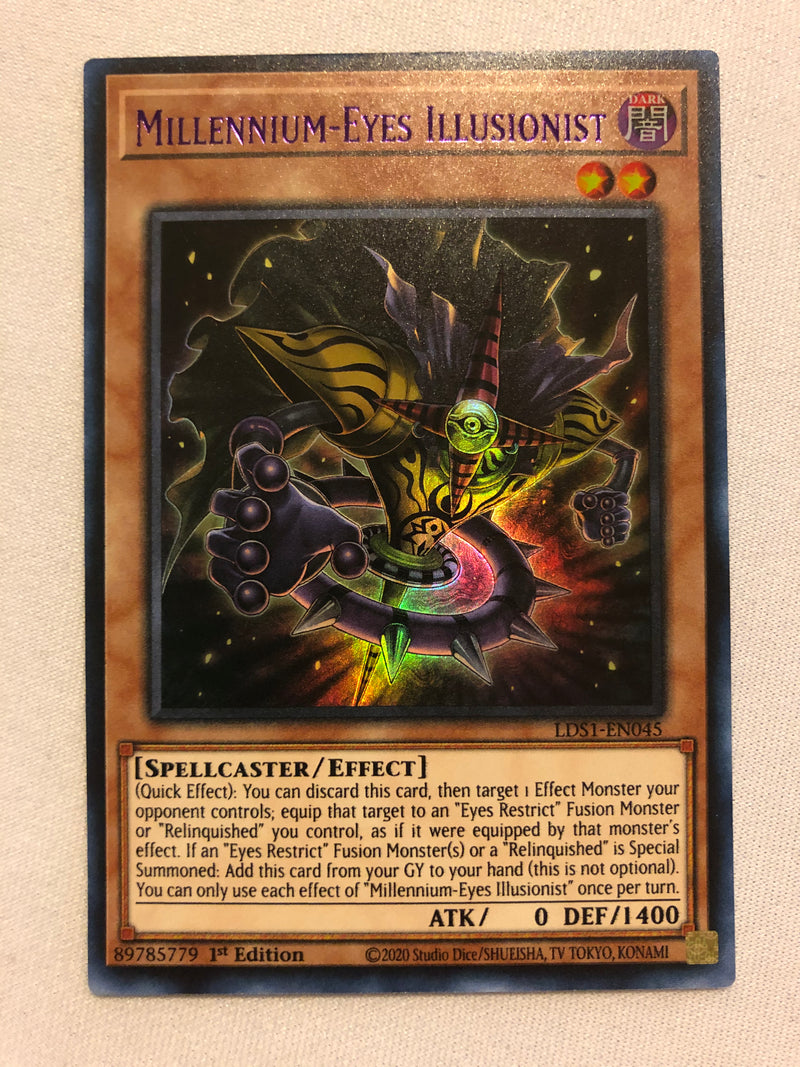 yugioh cards with millennium eye Yugioh Millennium-Eyes Illusionist Purple LDS1-EN045 Ultra Rare 1st Ed