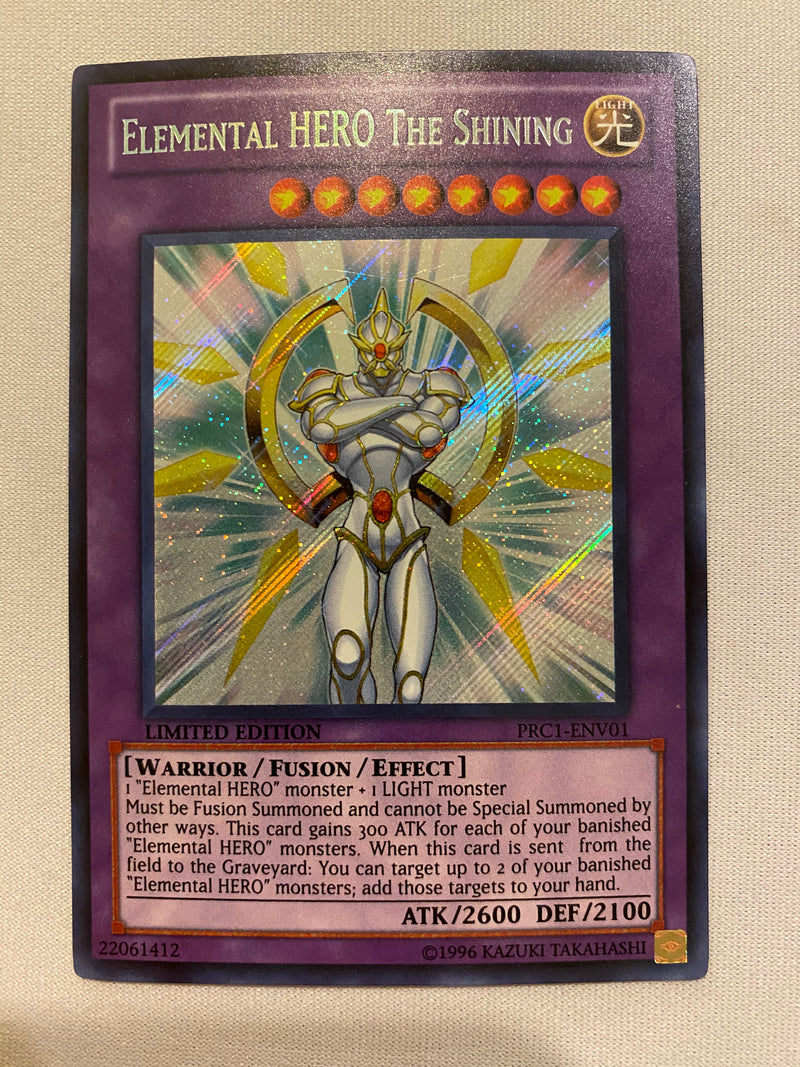 Yugioh Elemental Hero The Shining PRC1-ENV01 Limited Secret Rare NM