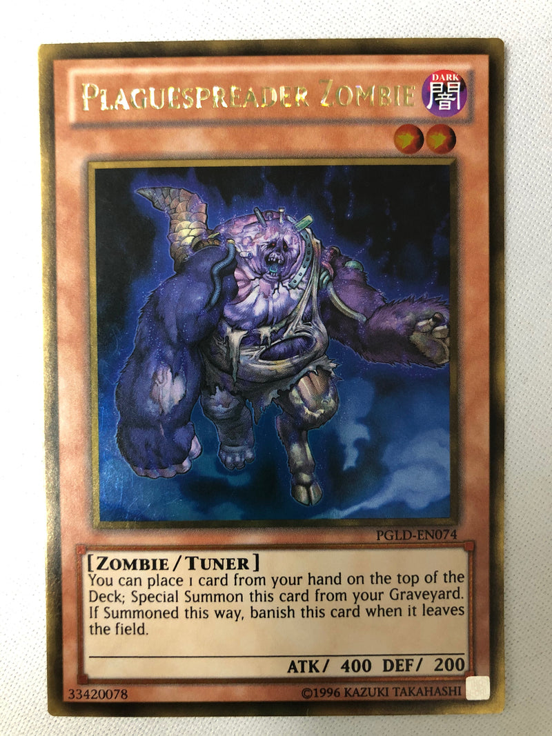 Yugioh Plaguespreader Zombie PGLD-EN074 Gold Rare Unlimited Edition NM
