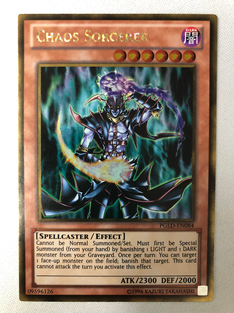 Yugioh Chaos Sorcerer PGLD-EN084 Gold Rare Unlimited Edition NM
