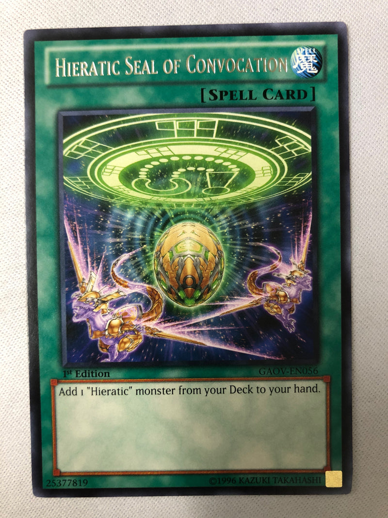 Yugioh Hieratic Seal of Convocation GAOV-EN056 Rare 1st Edition NM