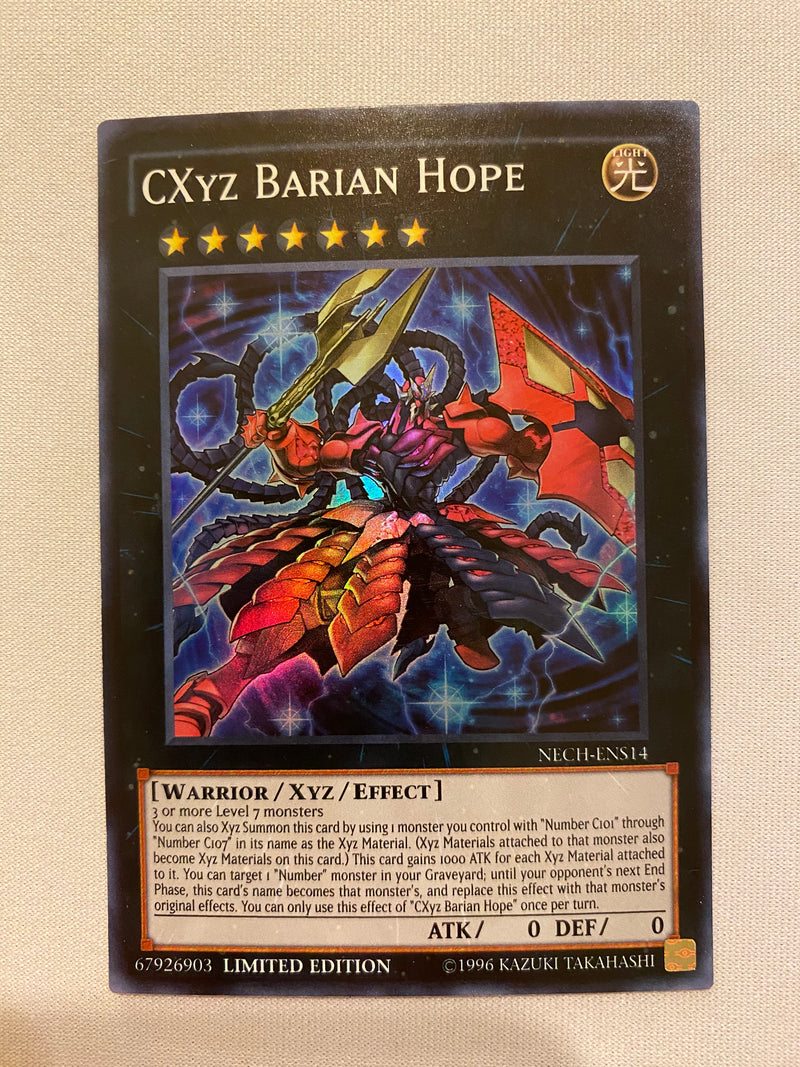 Yugioh CXyz Barian Hope  NECH-ENS14 Super Rare  Limited Edition NM