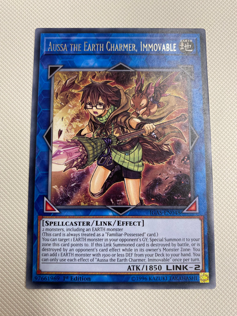 Yugioh Aussa the Earth Charmer Immovable IGAS-EN048 Rare 1st Edition N Yugioh Aussa the Earth Charmer Immovable IGAS-EN048 Rare 1st Edition N