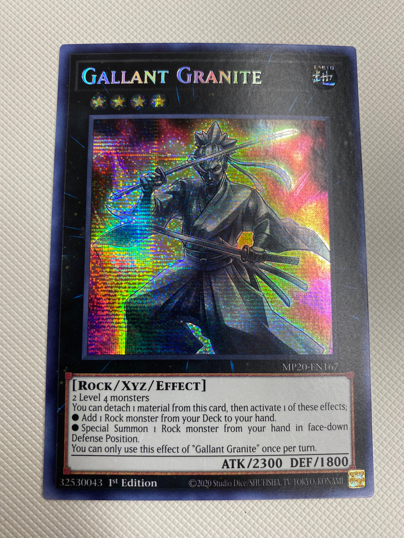 Yugioh Gallant Granite  MP20-EN167 Secret Rare 1st Edition Naer Mint