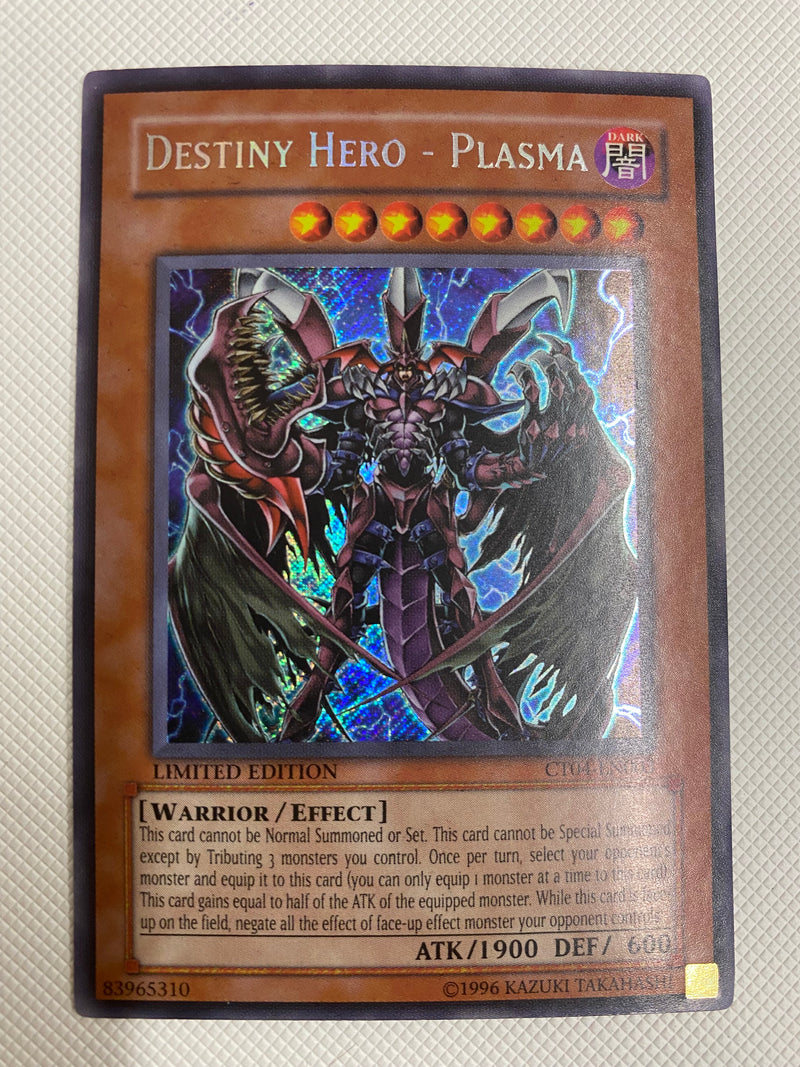 Yugioh Destiny Hero  Plasma CT04-EN003 Secret Rare Limited Edition Near Mint