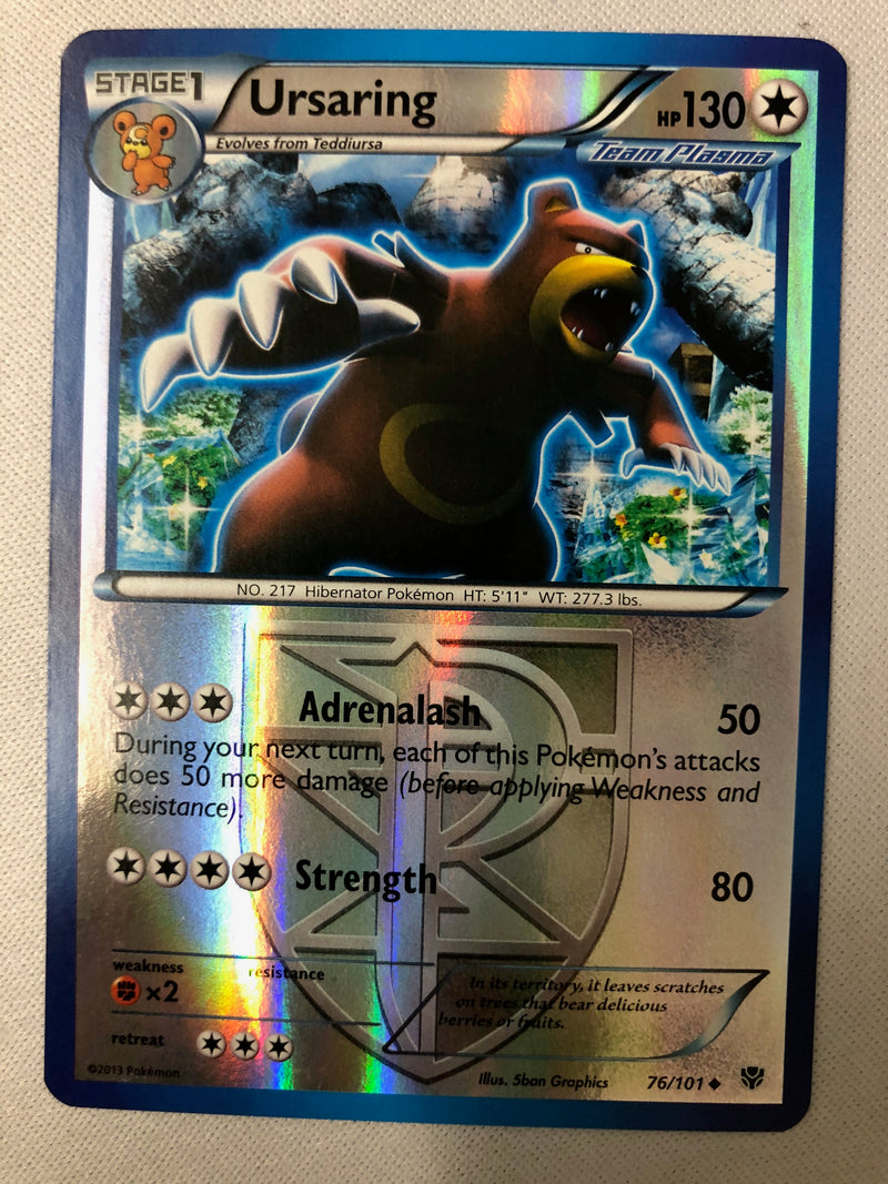 Ursaring 76/101 Plasma Blast Uncommon Reverse Holo Pokemon Card Near Mint