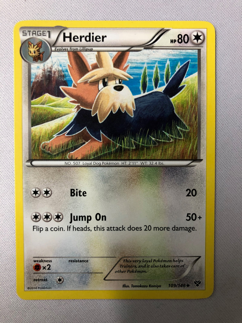 Herdier 109/146 XY Base Set Uncommon Pokemon Card NM
