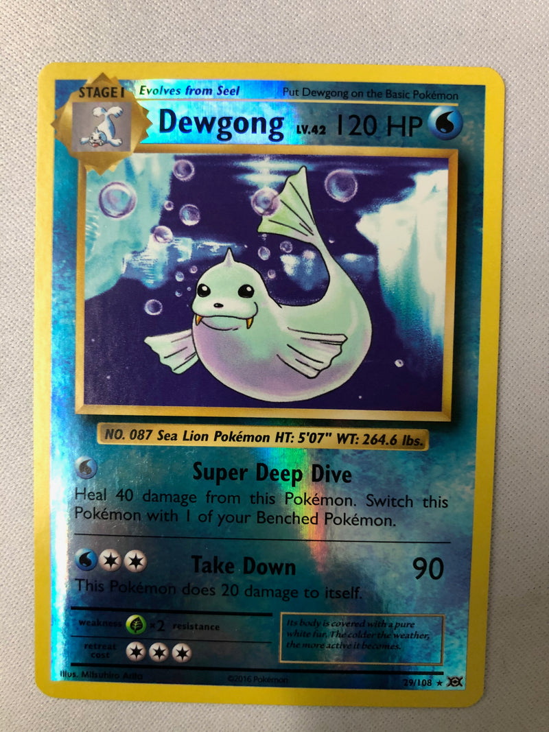Dewgong 29/108 XY Evolutions Rare Reverse Holo Pokemon Card NM
