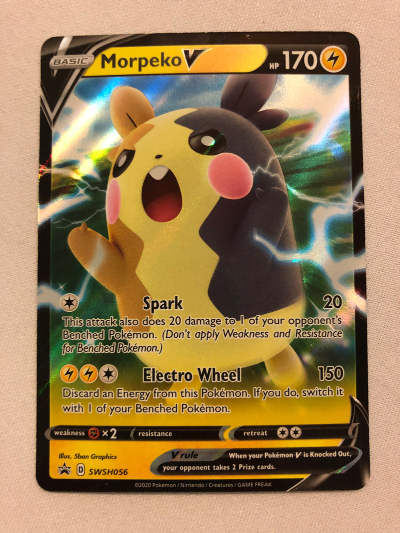 Morpeko V SWSH056 Black Star Promo Holo Rare Pokemon Card Near Mint Morpeko V SWSH056 Black Star Promo Holo Rare Pokemon Card Near Mint