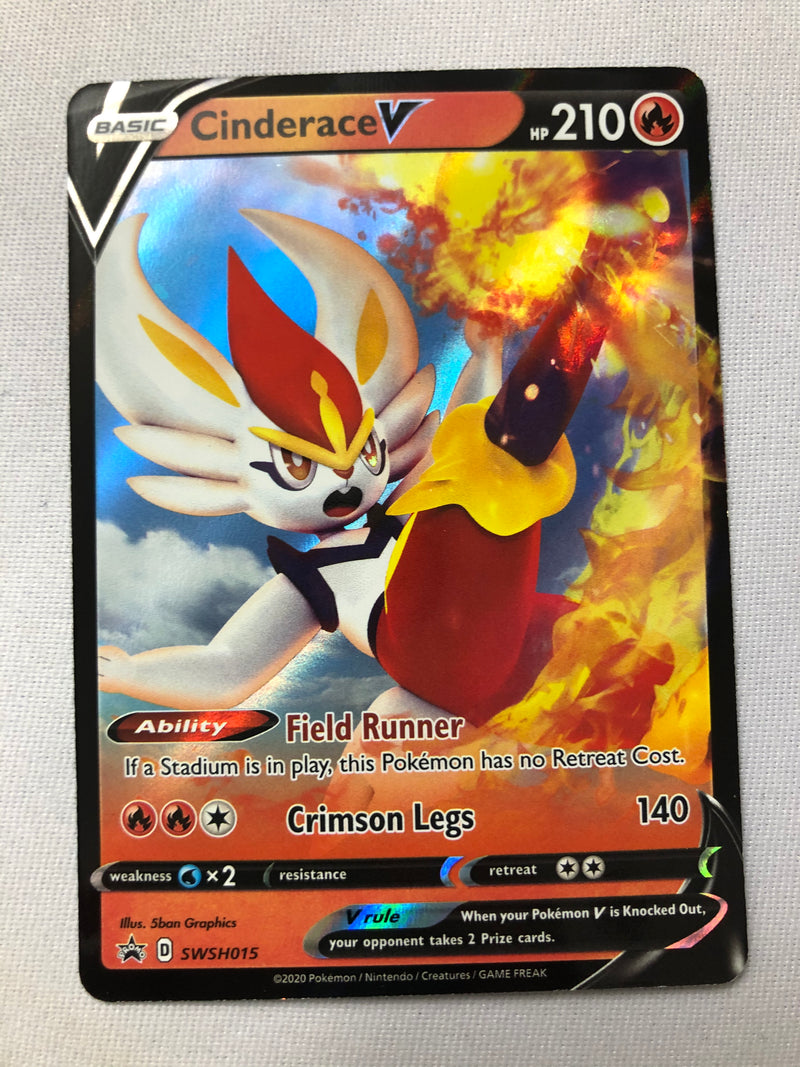 Cinderace V SWSH015 Holo Rare Black Star Promo Pokemon Card Near Mint Cinderace V SWSH015 Holo Rare Black Star Promo Pokemon Card Near Mint