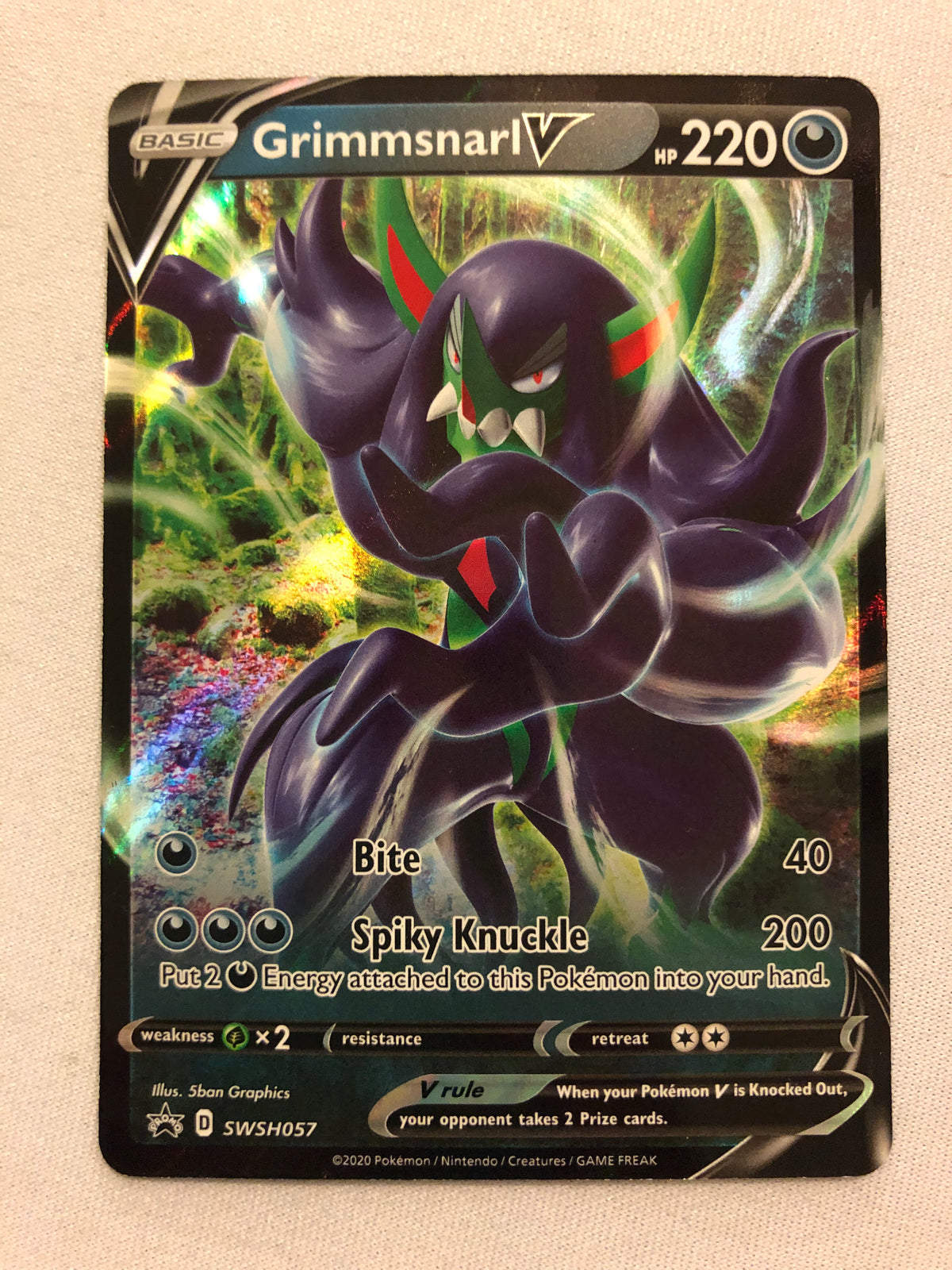 grimmsnarl v pokemon card value SWSH057 Black Star promo Holo Rare Near Mint Placeholder Image Provided CARD BOOK:Wano Country(9grids) Final Fantasy booster time., world of lorcana