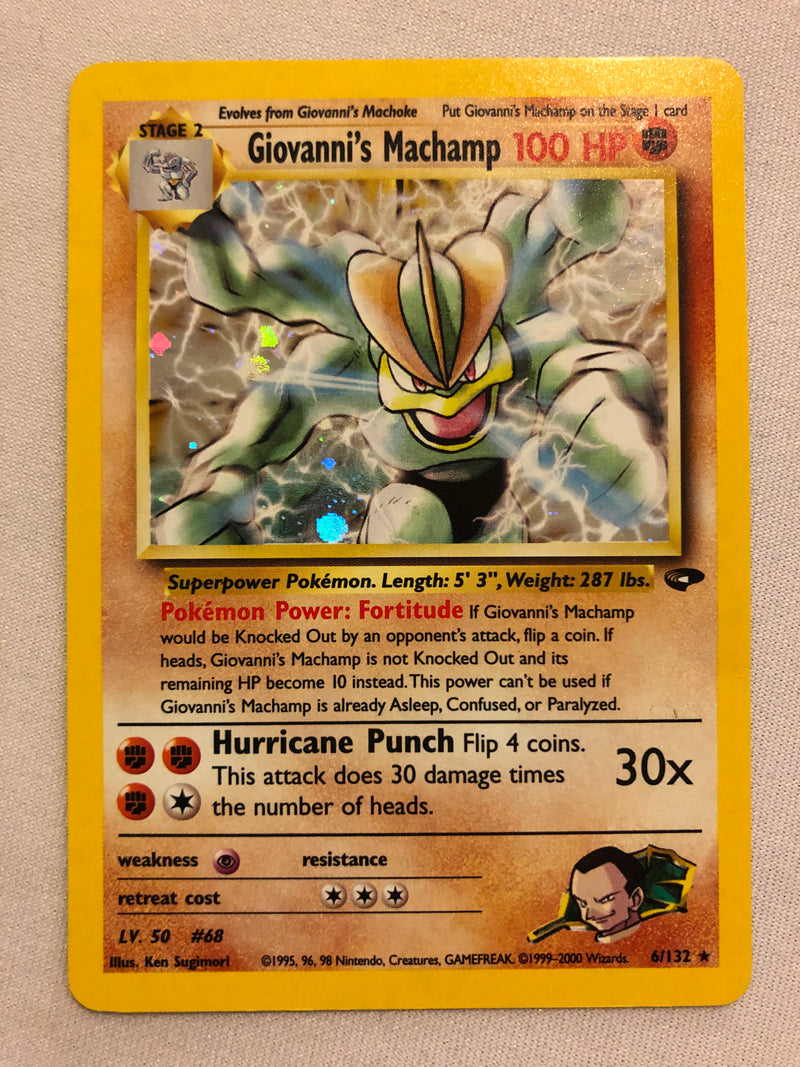 Giovanni's Machamp 6/132 Holo Rare Gym Challenge Pokemon Card Near Mint/Excellent