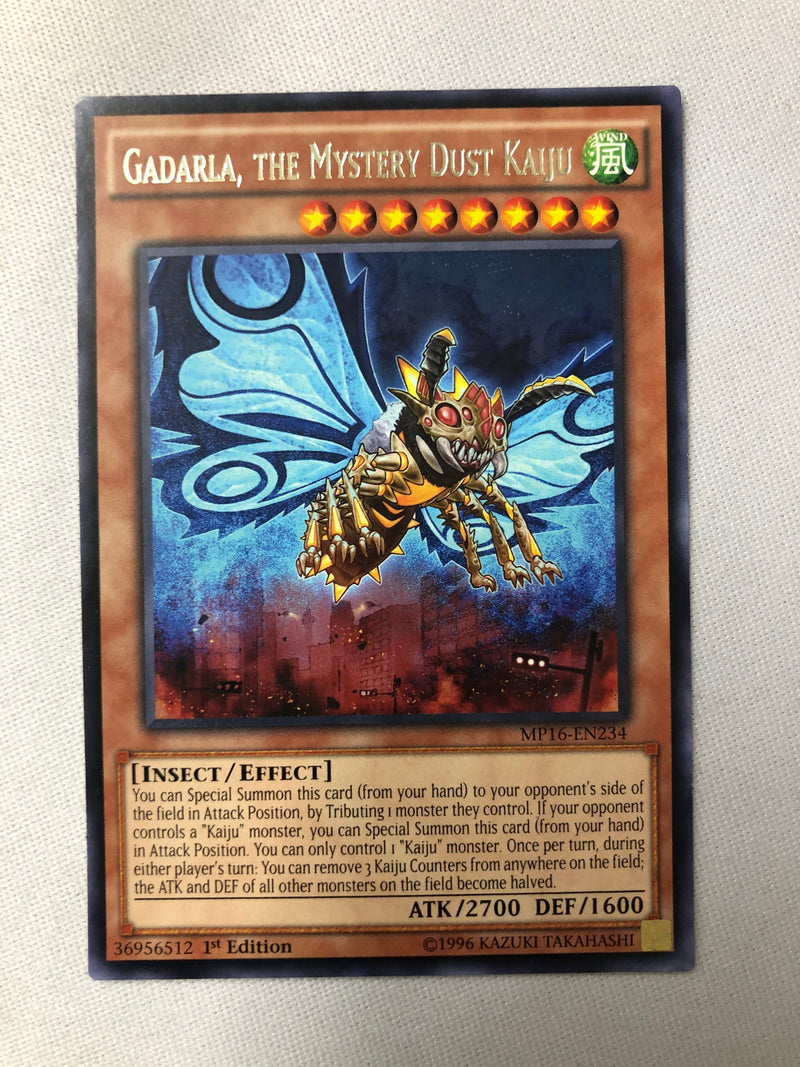 Yugioh Gadarla, The Mystery Dust Kaiju MP16-EN234 1st Edition Rare Near Mint