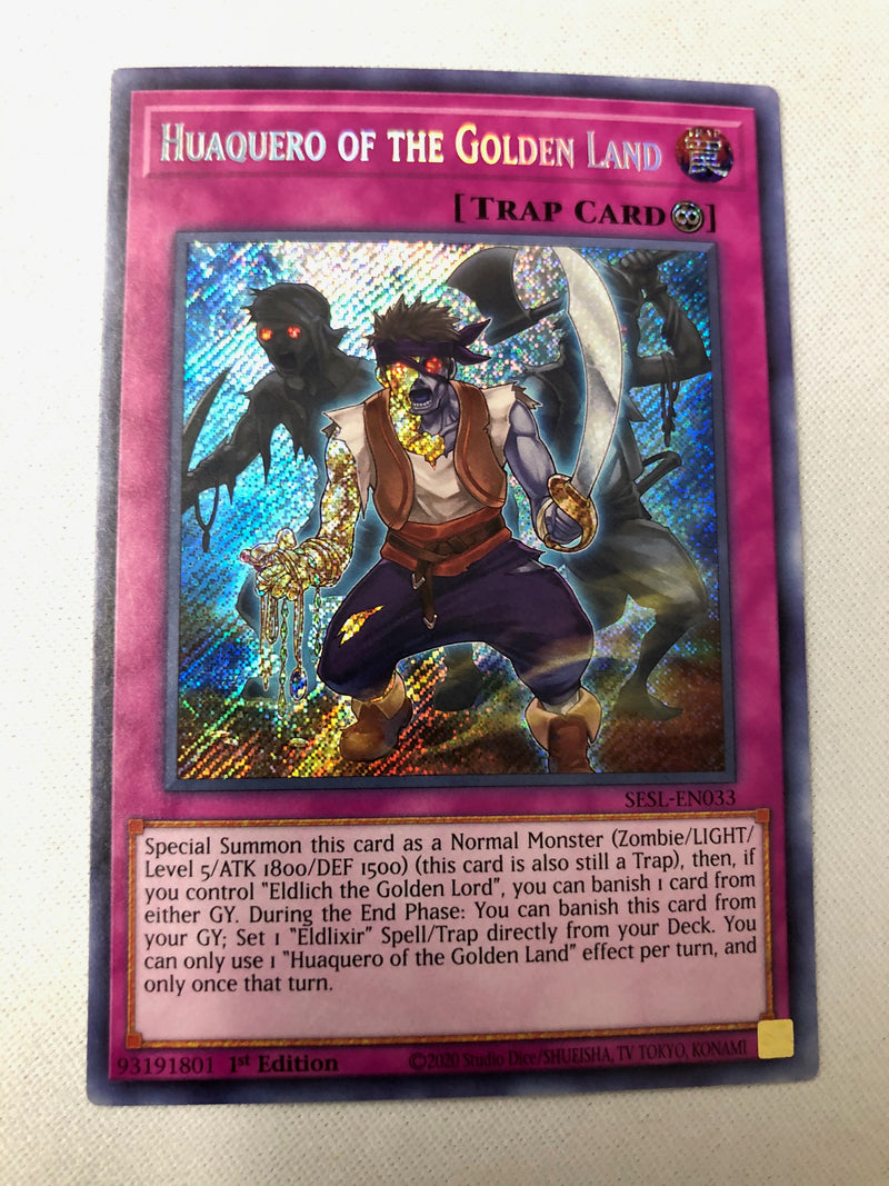 Yugioh Huaquero of the Golden Land SESL-EN034 Secret Rare 1st Edition Near Mint