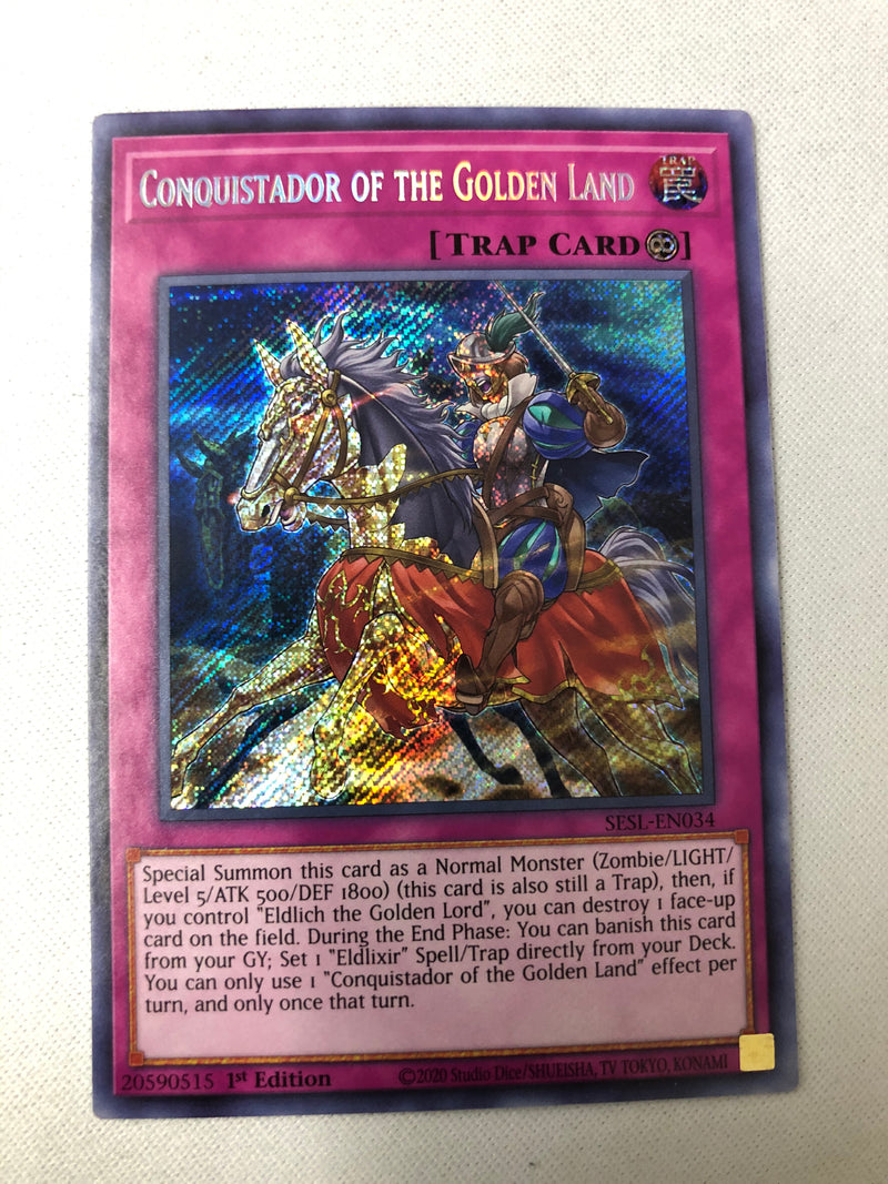 Yugioh Conquistador of the Golden Land SESL-EN034 Secret Rare 1st Edition Near Mint