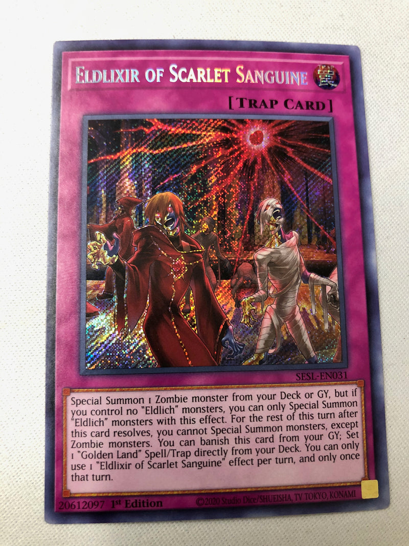 Yugioh Eldlixir of Scarlet Sanguine SESL-EN031 Secret Rare 1st Edition Near Mint