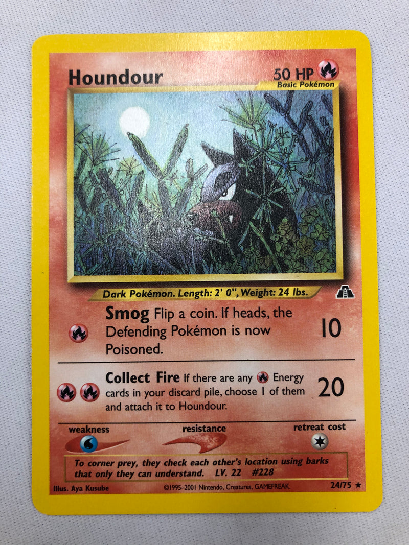 Houndour 24/75 Rare Neo Discovery Pokemon Card Near Mint